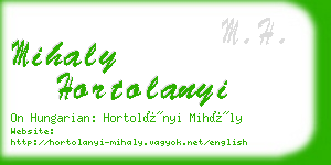 mihaly hortolanyi business card